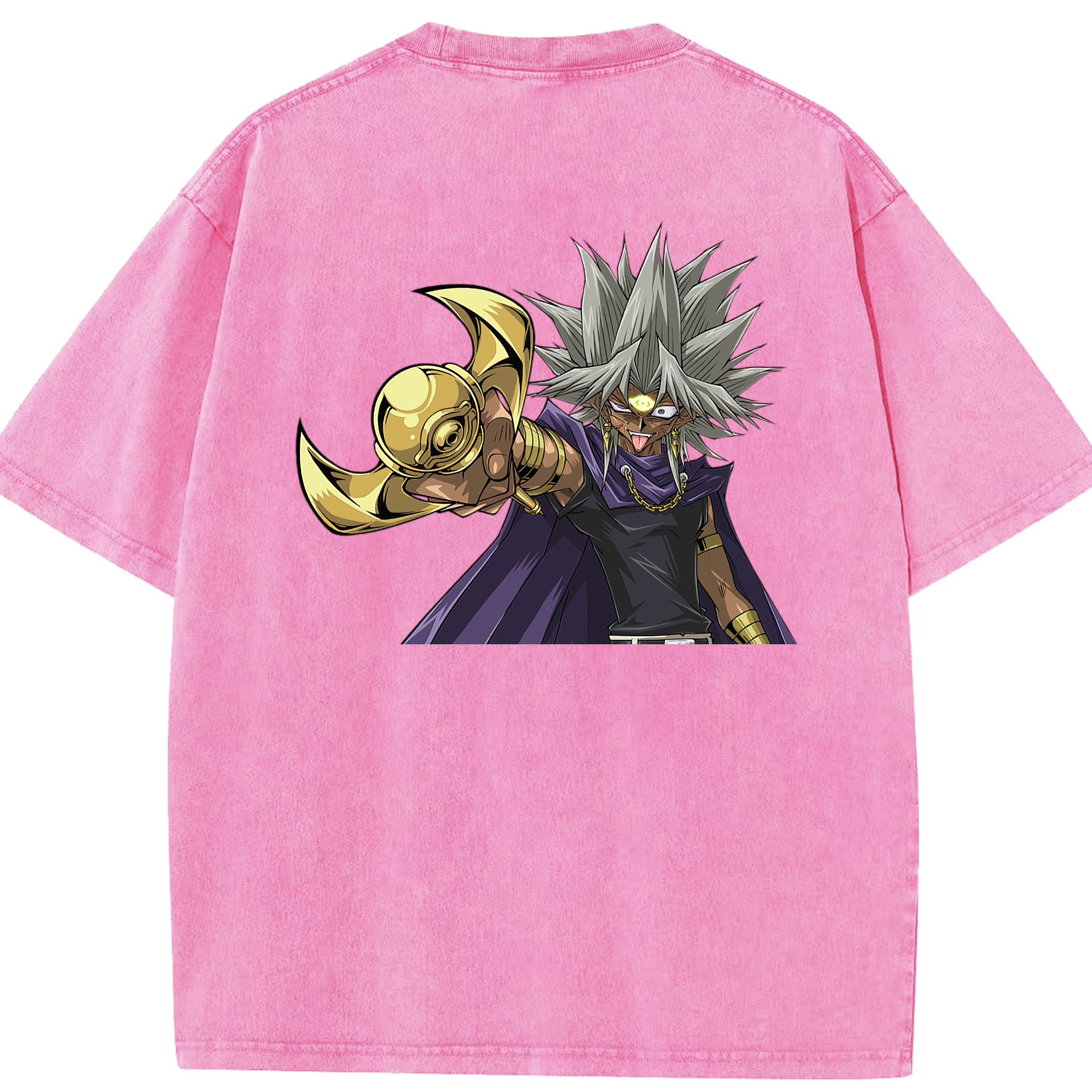 （画像用） 遊☆戯☆王 Yu-Gi-Oh! 綿100% ヴィンテージ風 半袖Tシャツ（背面プリント）